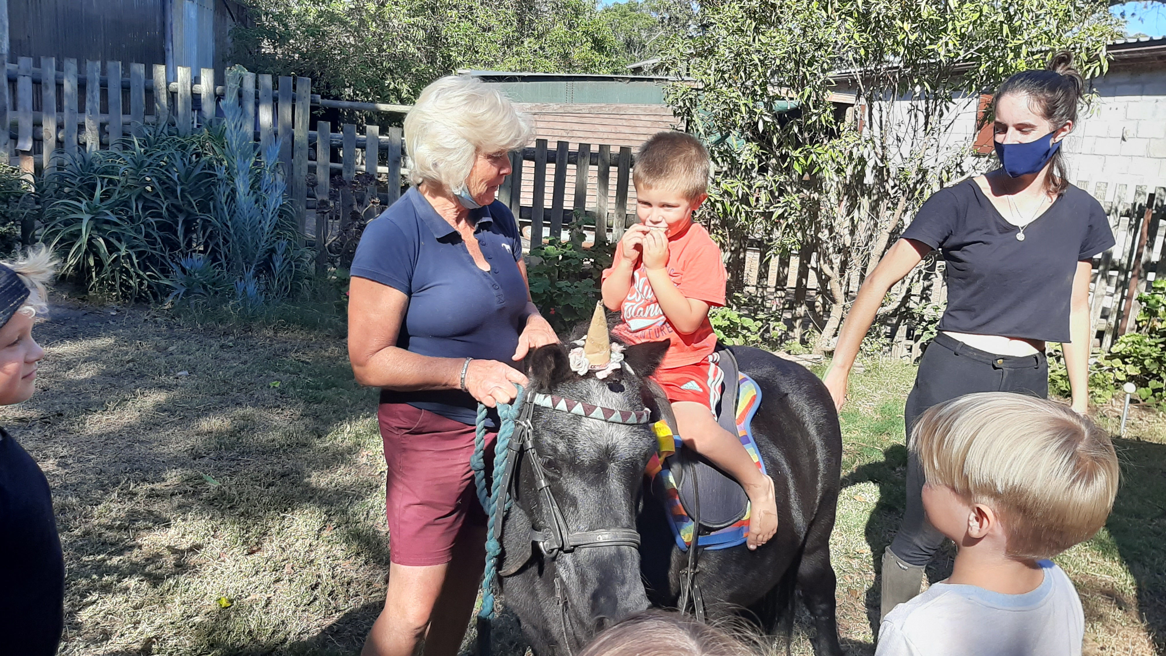 Birthday boy astride Benjy