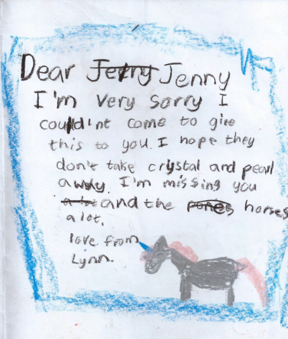 Apology letter in crayon