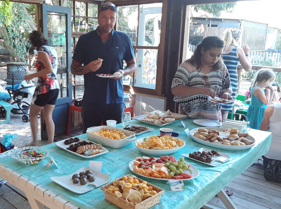 Table of party snacks